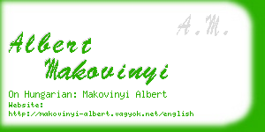 albert makovinyi business card